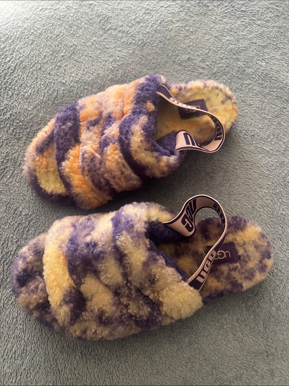 UGG Tie-Dye Fluff Slide Sandals - Picture 3 of 7